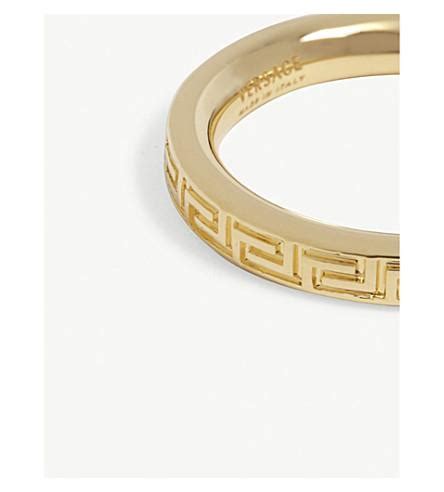 versace engraved greek key pattern ring|Greca Ring Gold .